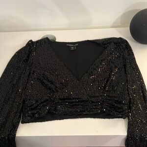 Black sequin top